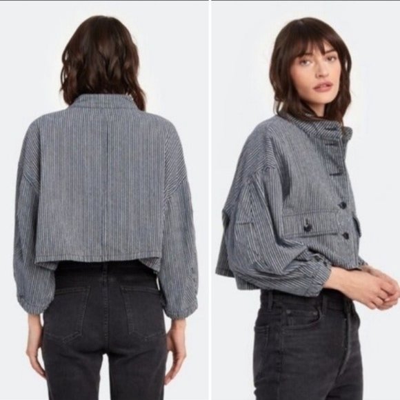 NWT! The Great Pilot Striped Jacket Vintage Hickory Striped Size 3 - Picture 2 of 15